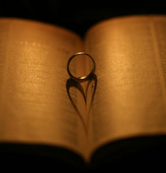 Picture of Wedding Ring Sitting on Open Book